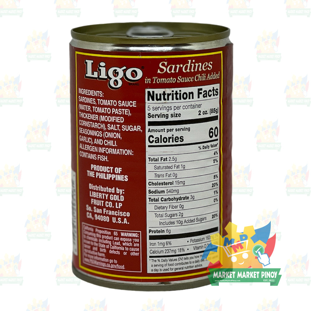 Ligo Sardines in Tomato Sauce (Red) - 15oz