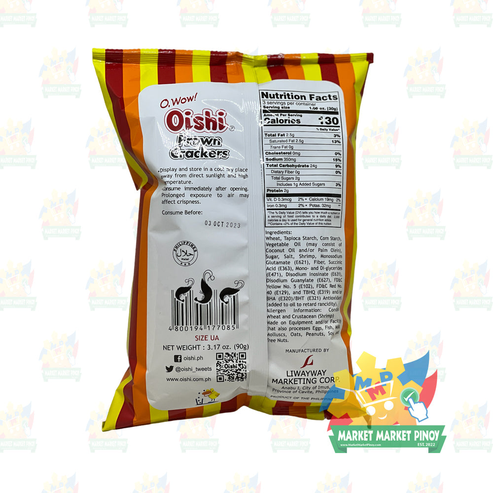 Oishi Prawn Crackers Classic (Big) - 95g