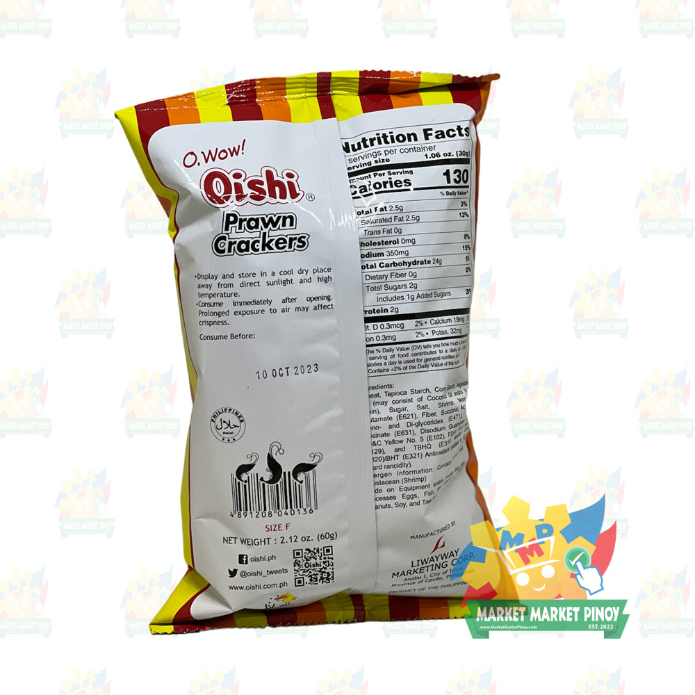 Oishi Prawn Crackers Classic (Small) - 60g