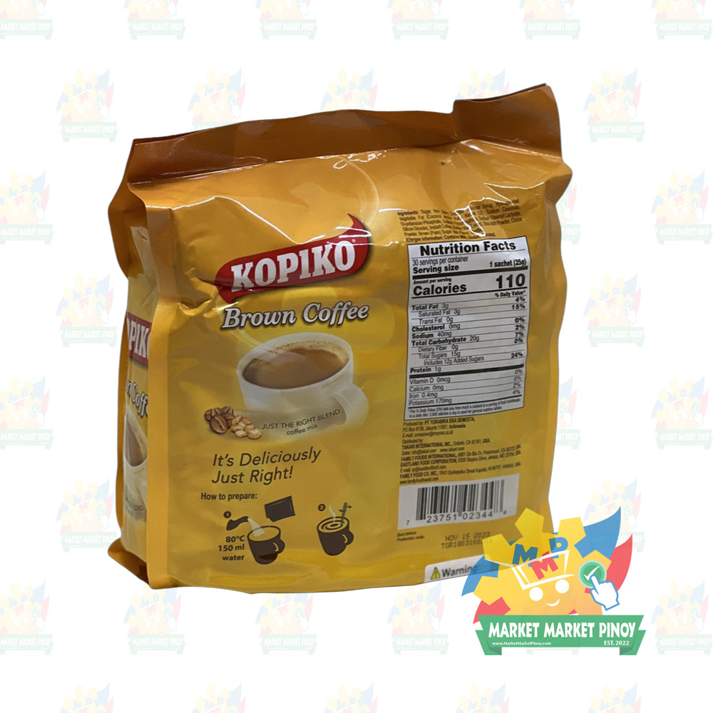 Kopiko Coffee with Brown Sugar - 30 sachet- 26.50oz